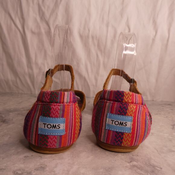 Toms Brown leather‎ strappy sandals women's  6.5 multicolor - Picture 4 of 8